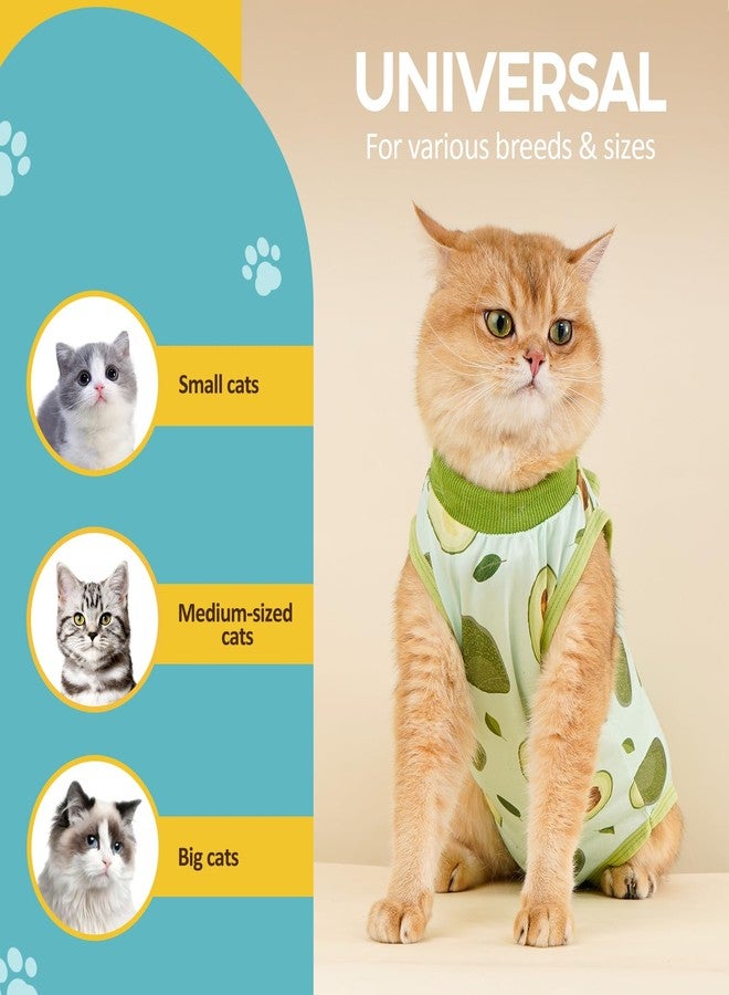 Avont Cat Recovery Suit - Kitten Onesie for Cats After Surgery, Cone of Shame Alternative Surgical Spay Suit for Female Cat, Post-Surgery or Skin Diseases Protection -Avocado(S) - Image 5